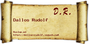 Dallos Rudolf névjegykártya